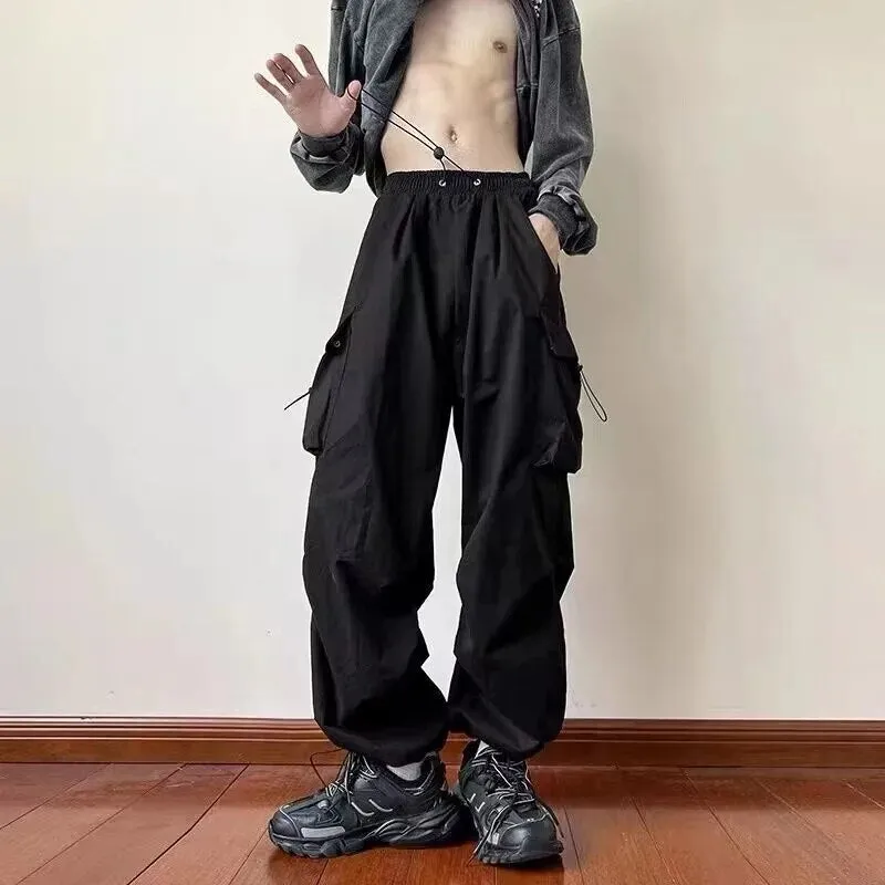 Baggy Wide Leg Kpop Pants With Side Pockets