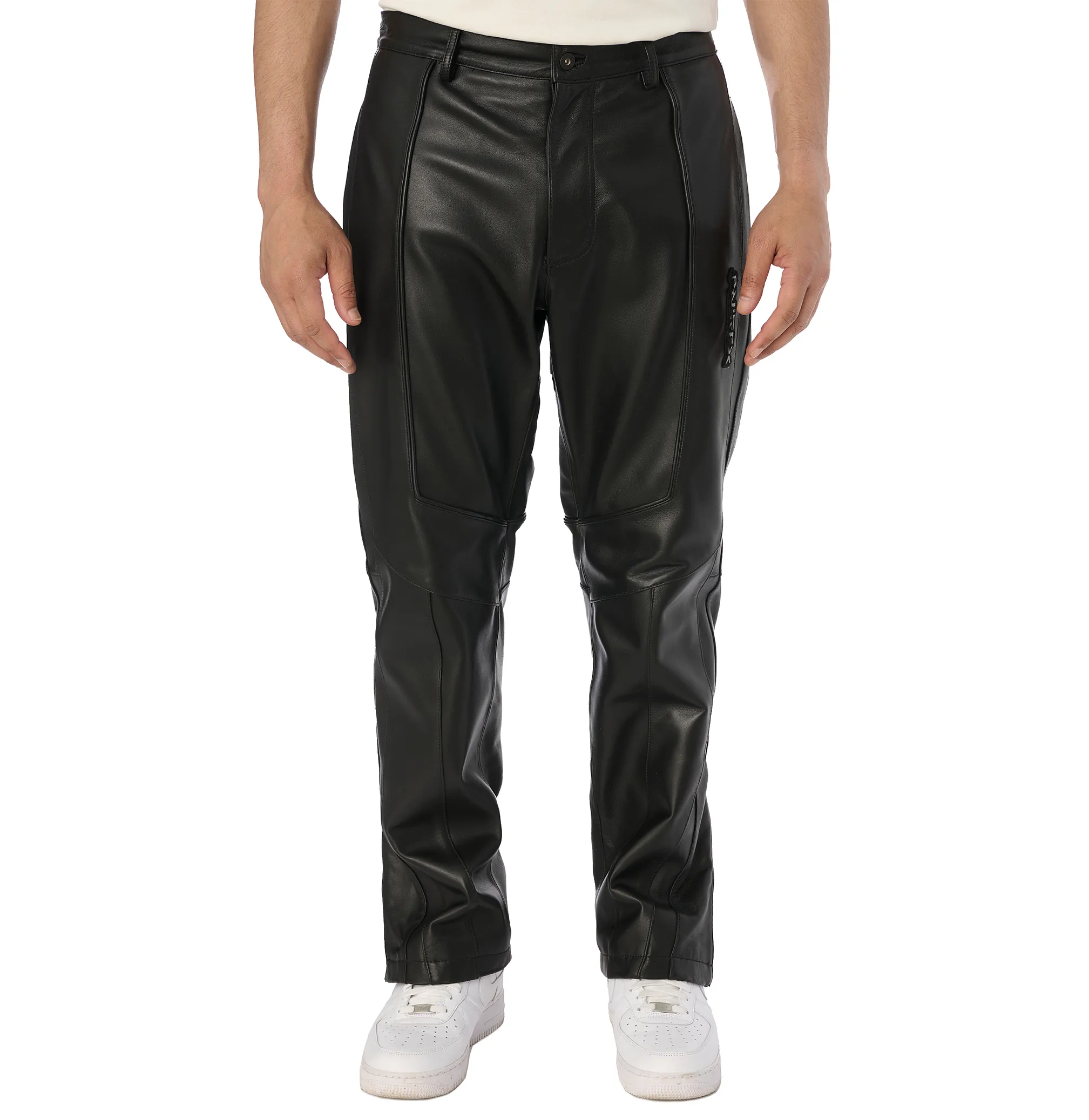 BLACK-OUT LEATHER RACER PANT