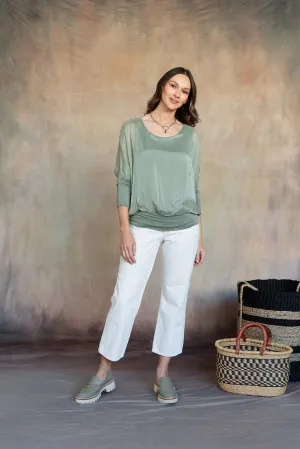Cassandra Silk Top (Sage)