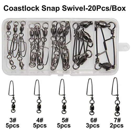 Easy Catch 10, 30 Pack High-Strength Fishing Ball Bearing Swivel with Coastlock Snap, Strong Welded Ring for Saltwater Fishing-18Lb to 350Lb (100% Copper Stainless Steel) (Size 2 2 (45lb) 30Pack)