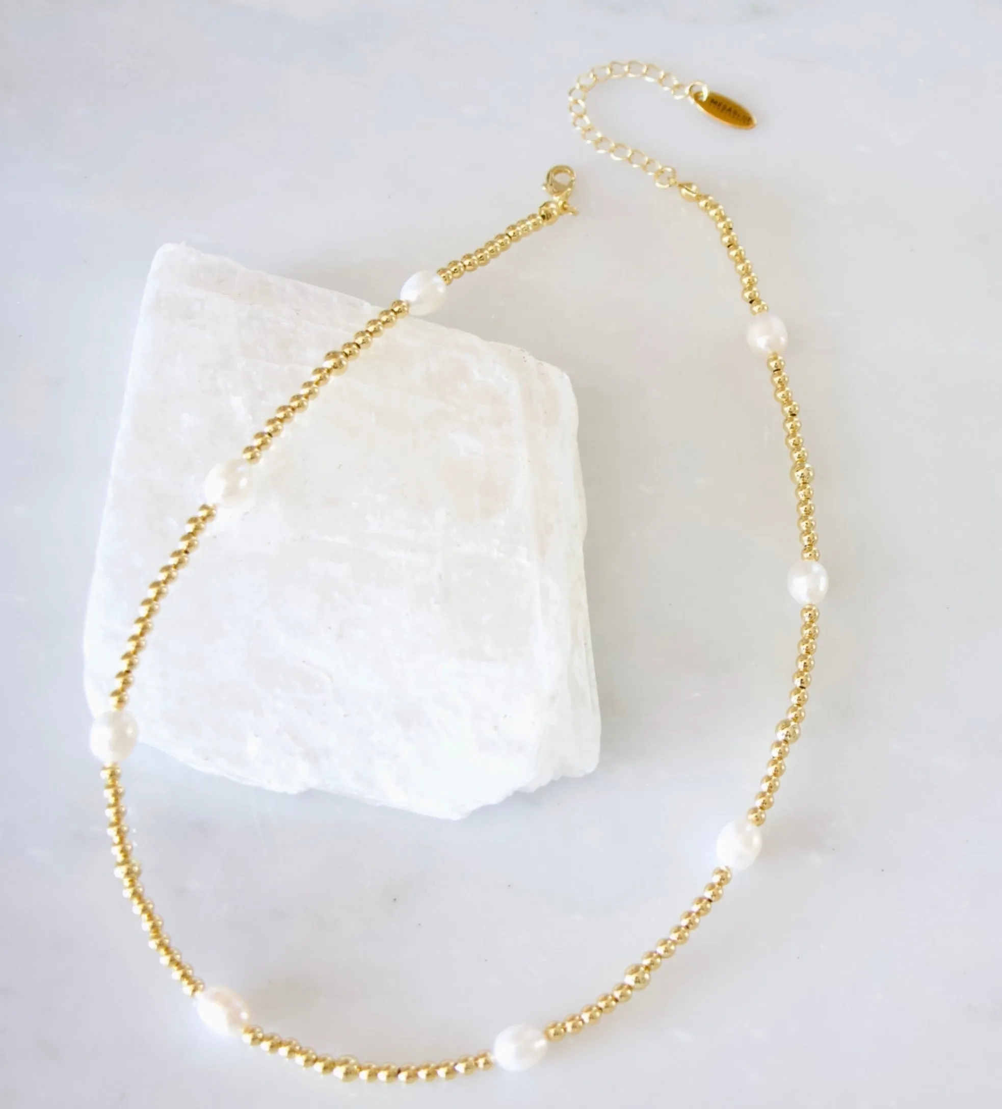 Halo Beaded Pearl Necklace