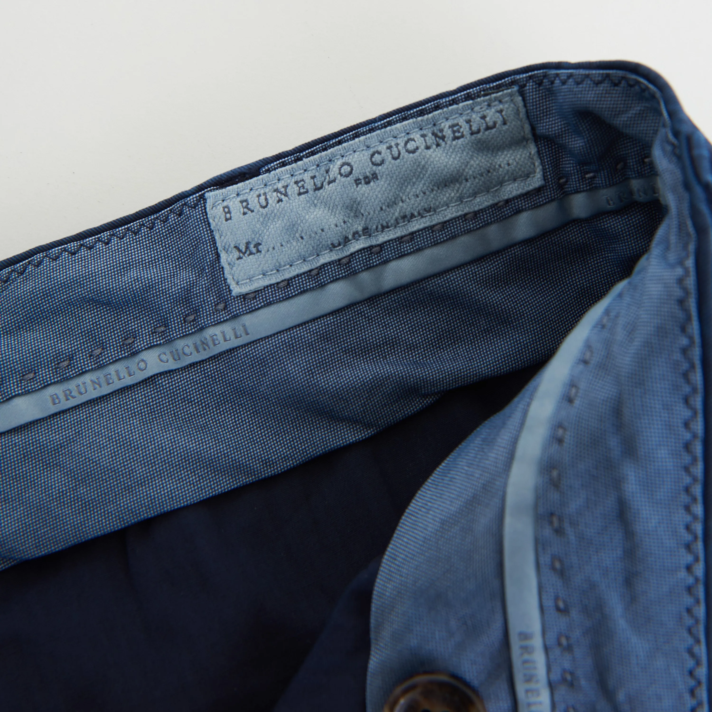 Navy Blue Italian Fit Trousers / Pants - Pima Comfort Cotton Gabardine