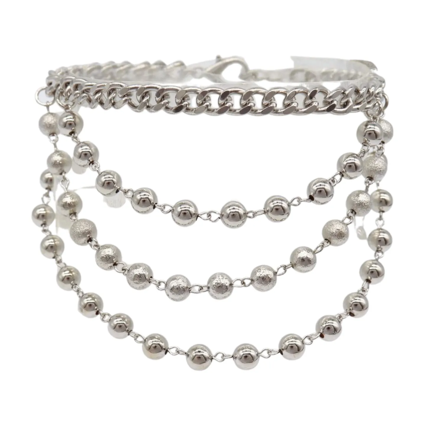 Silver Metal Chain Boot Bracelet Shoe Ball Waves Charm