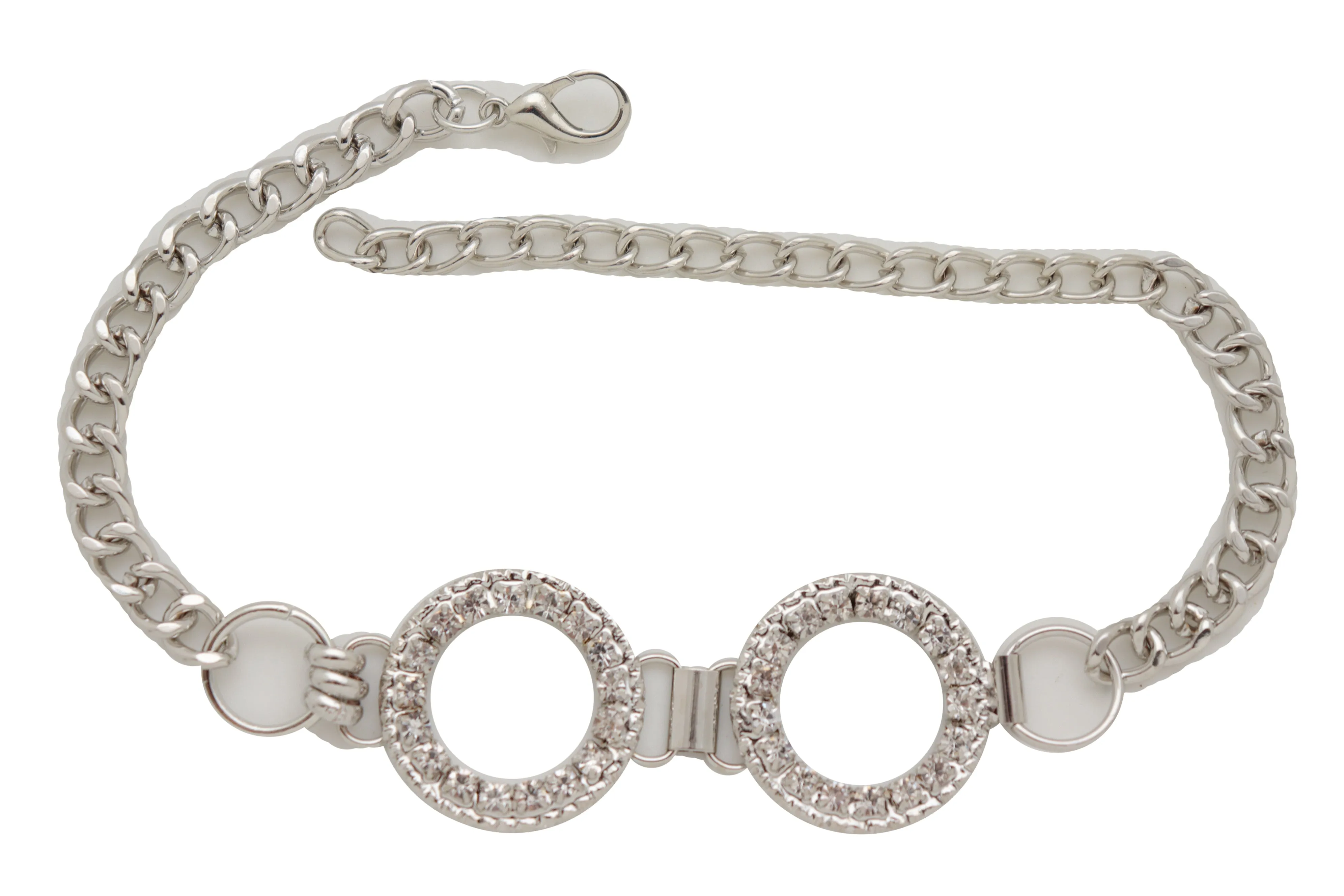 Silver Metal Chain Boot Bracelet Western Shoe Circle Round Anklet Charm