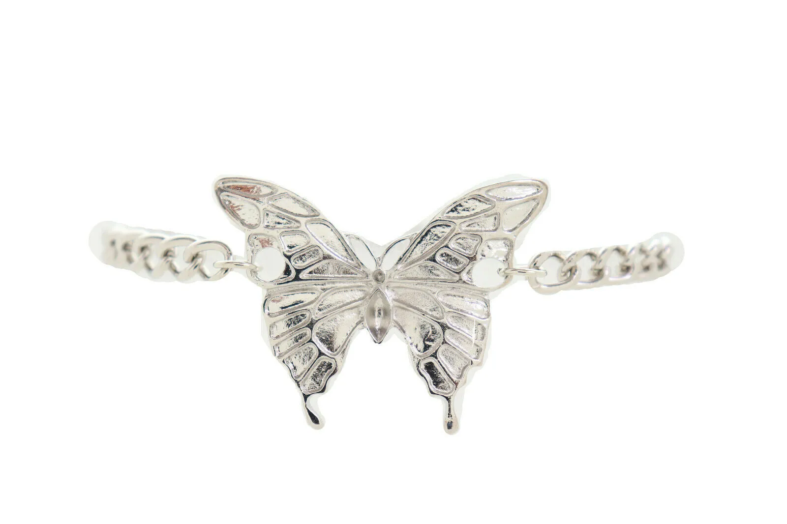 Simple Silver Butterfly Charm Boot Chain