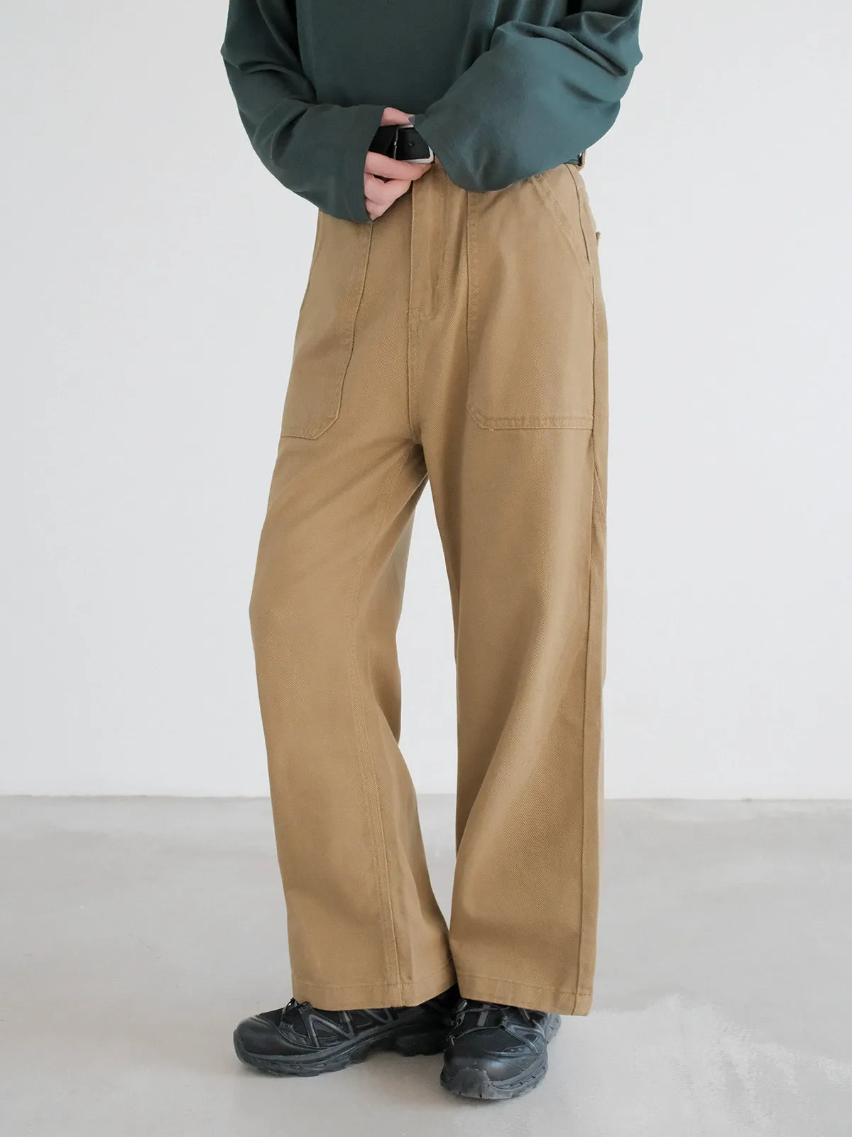 Straight-Leg Casual Pants