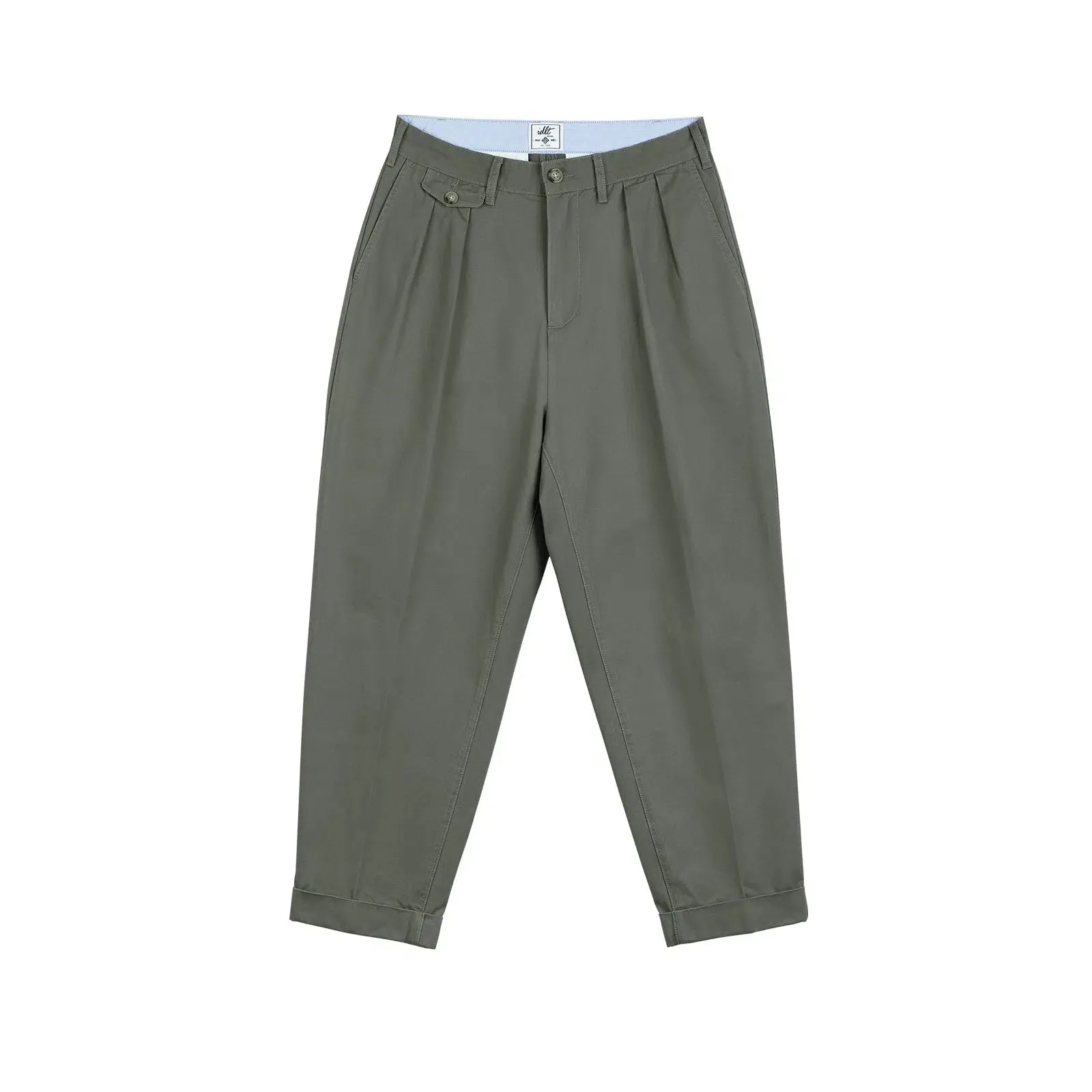 Tapered Double Pleat Wide Leg Pants
