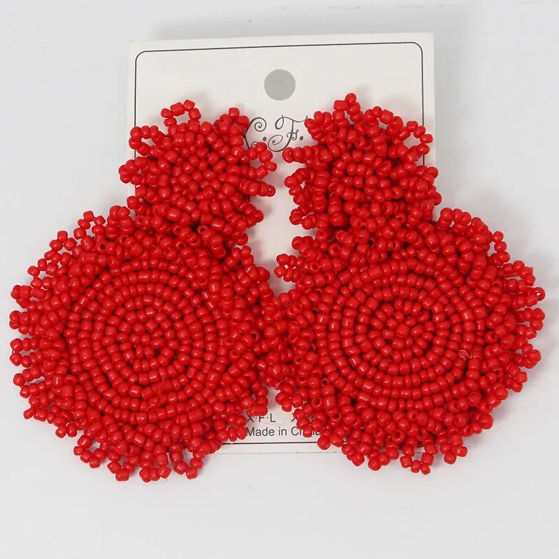 Vintage Glass Bead Tassel Drop Earrings
