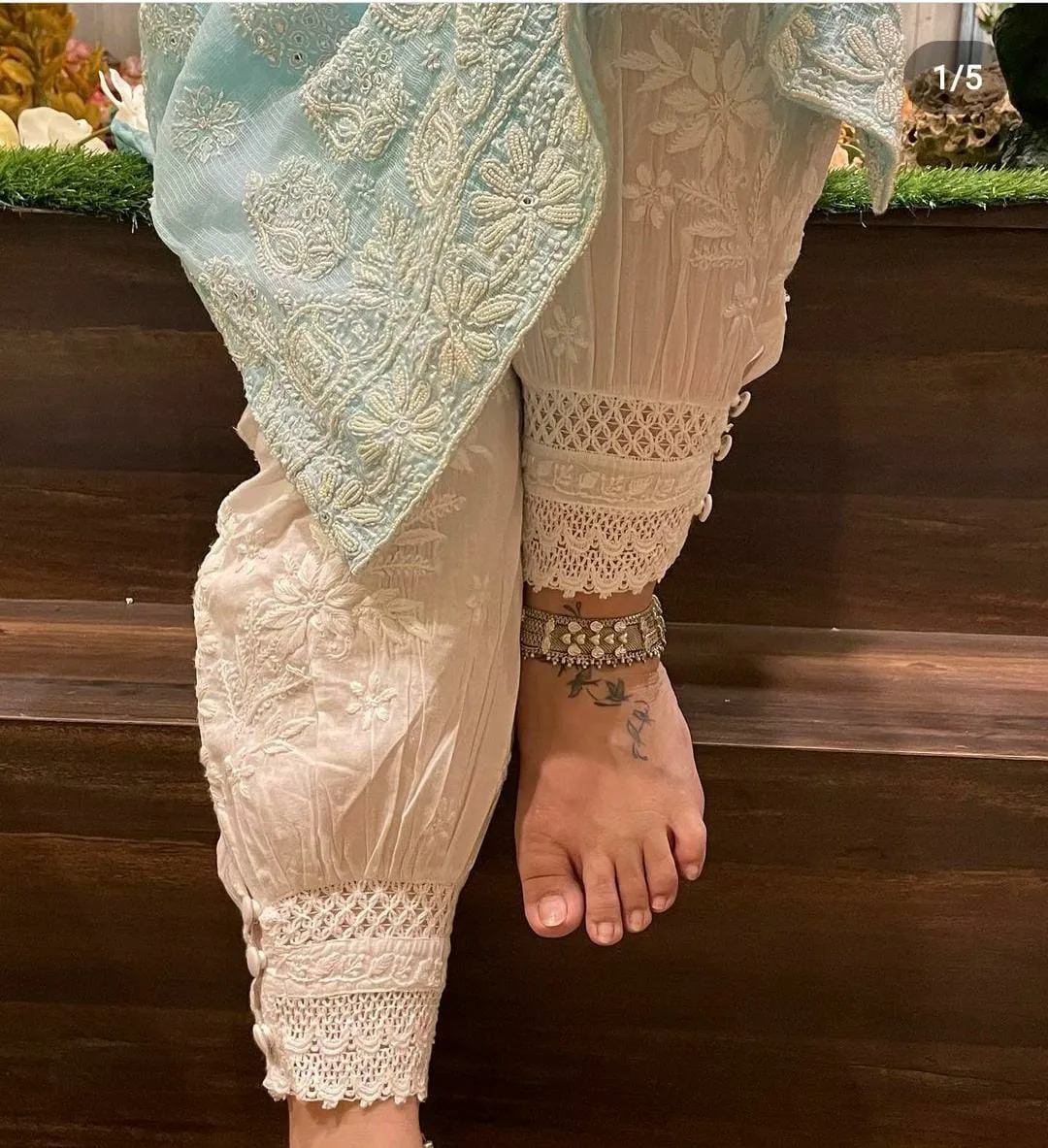 White Chikankari Afghani Salwar(Price Dropped ⤵️)