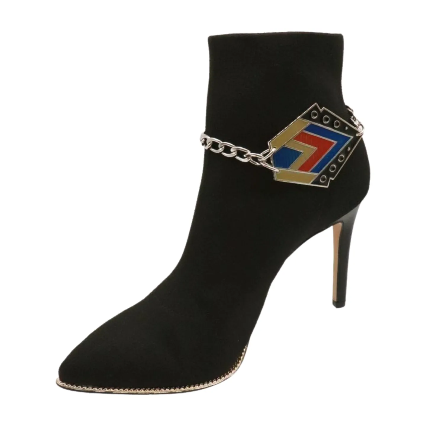 Women Silver Metal Boot Chain Bracelet Shoe Ethnic Charm